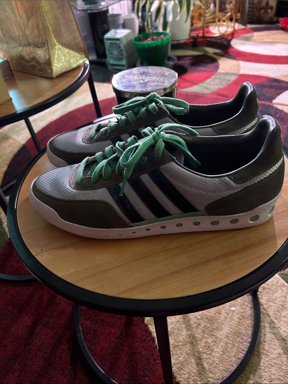 adidas Olive Green & Gray Casual Trainer Sneakers
